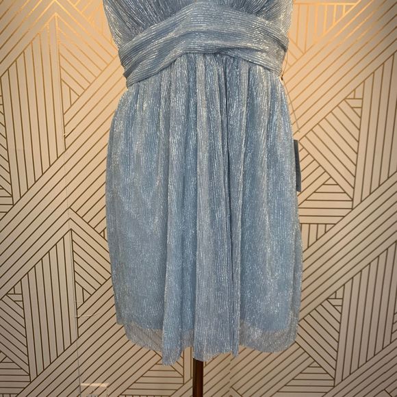 Lulu's Metallic Stripe Twist Back Cocktail Dress - Picture 5 of 12